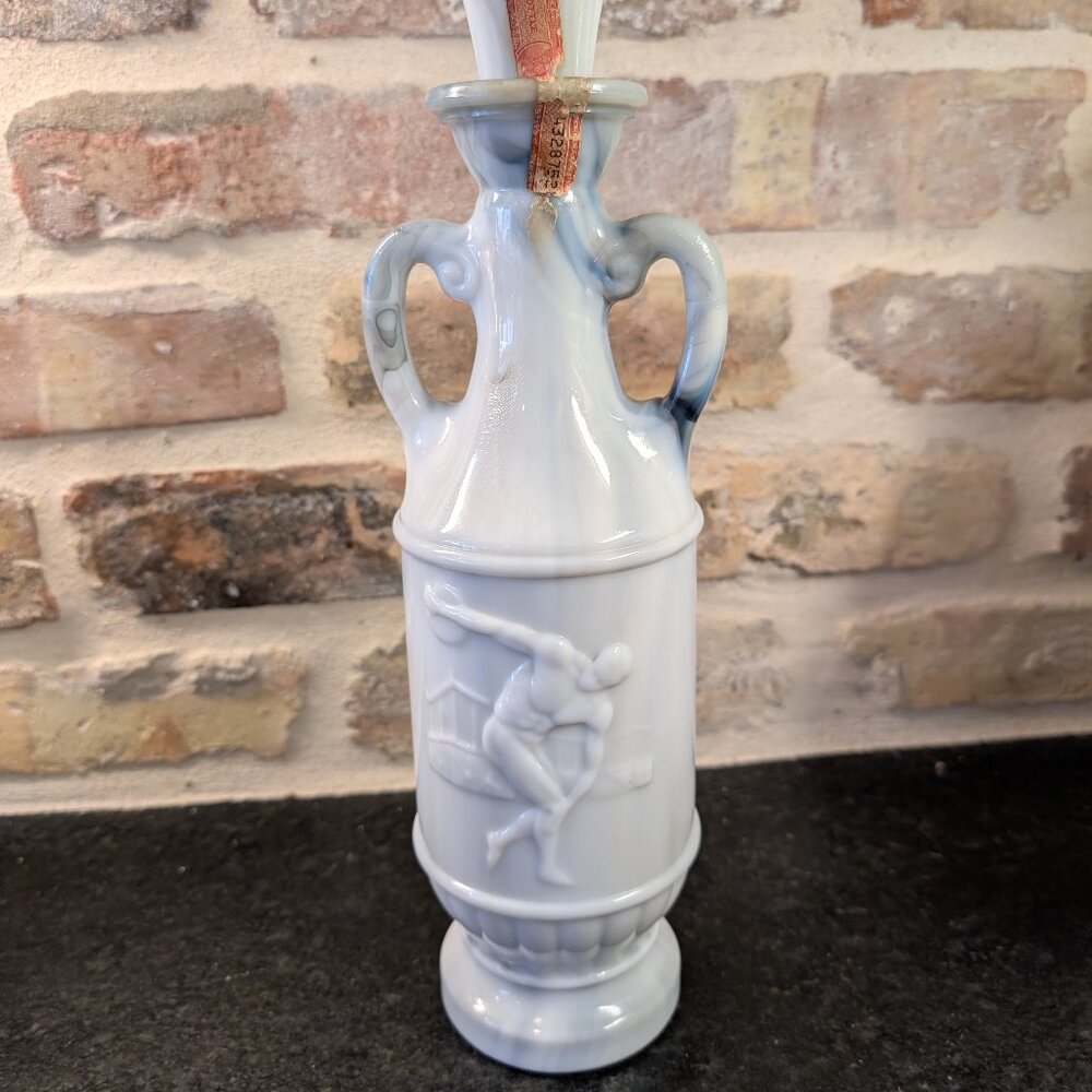 Vintage 1971 Jim Beam Blue Slag Glass Decanter W/Stopper